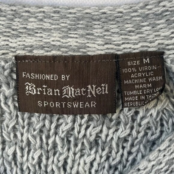 Brian MacNeil Sportswear Womens Cable Knit Sweater Gray Size Medium NEW - Picture 5 of 6
